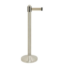 Colonnina segnapercorso cromata - altezza 100 cm - nastro retrattile grigio da 210 cm - Securit