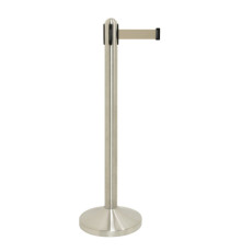 Colonnina segnapercorso cromata - altezza 100 cm - nastro retrattile grigio da 210 cm - Securit