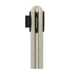 Colonnina segnapercorso cromata - altezza 100 cm - nastro retrattile rosso da 210 cm - Securit