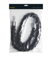 Cordone intrecciato per colonnina segnapercorso - colore nero - lunghezza 150 cm - Securit