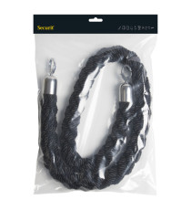 Cordone intrecciato per colonnina segnapercorso - colore nero - lunghezza 150 cm - Securit