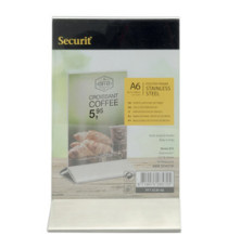 Display da tavolo - A6 - base acciaio - Securit