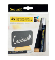 Mini lavagne segnaposto - 7,5 x 9 cm - Securit - set  4 pezzi