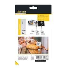 Porta tag - a pinza in acrilico - nero - Securit - set 6 pezzi