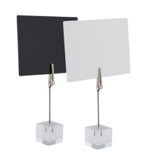 Porta tag - a pinza in acrilico - nero - Securit - set 6 pezzi