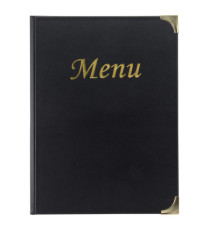 Portamenù Basic - A4 - 31,5 x 24 cm - PVC - nero - 4+2 buste fisse incluse - Securit