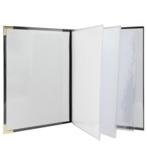 Portamenù Basic - A4 - 31,5 x 24 cm - PVC - nero - 4+2 buste fisse incluse - Securit