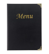 Portamenù Basic - A5 - 23,7 x 17,2cm - PVC - nero - 4+2 buste fisse incluse - Securit