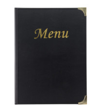 Portamenù Basic - A5 - 23,7 x 17,2cm - PVC - nero - 4+2 buste fisse incluse - Securit