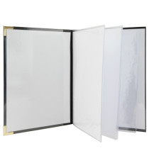 Portamenù Basic - A5 - 23,7 x 17,2cm - PVC - nero - 4+2 buste fisse incluse - Securit