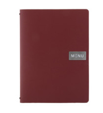 Portamenù Royal - 1 inserto doppio incluso - A4 - 24 x 33 cm - bordeaux - Securit
