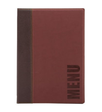 Portamenù Trendy - 1 inserto doppio incluso - A4 - 24 x 34 cm - bordeaux - Securit