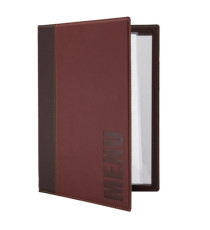 Portamenù Trendy - 1 inserto doppio incluso - A4 - 24 x 34 cm - bordeaux - Securit