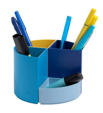 Portapenne modulare The Quarter Bee Blue - 12 x 12 x 8,3 cm - multicolore - Exacompta