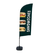 Bandiera a vela SANDWICH - con base riempibile - 89 x 240 cm - Studio T