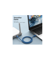 Cavo di rete Ethernet Lan Vention 1mt CAT.6 blu alta velocità, supporta fino a 1 Gbps, Connettori: RJ45, alta qualità
