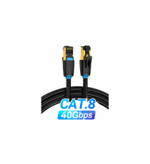Cavo di rete Ethernet Lan Vention 10mt SFTP CAT.8 nero alta velocità, supporta fino a 40 Gbps, Connettori: RJ45, alta qualità