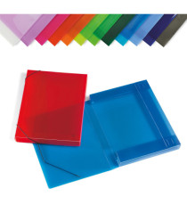 Cartella con elastici - PPL - dorso 3 cm - 35,5 x 26,5 cm - colori assortiti - Lebez