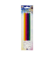 Candeline matite - 15 cm - colori assortiti - Big Party - conf.12 pezzi