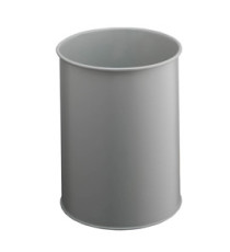 Cestino gettacarte - tondo - metallo - grigio - 15 L - Durable