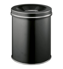 Cestino gettacarte SAFE - tondo - autoestinguente - nero - 15 L - Durable