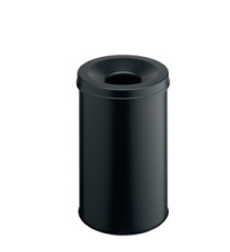 Cestino gettacarte SAFE - tondo - autoestinguente - nero - 30 L - Durable