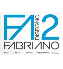 Album F2 - 33 x 48 cm - 12 fogli - 110 gr - liscio squadrato - collato - Fabriano