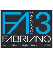 Album F3 - 24 x 33 cm - 10 fogli - 125 gr - nero - Fabriano