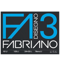 Album F3 - 24 x 33 cm - 10 fogli - 125 gr - nero - Fabriano