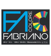Album FaColore - 24 x 33 cm - 25 fogli - 220 gr - 5 colori - Fabriano