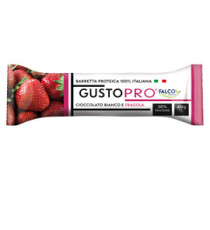 Barretta proteica GustoPro - cioccolato bianco/fragola - 40 gr - Falco