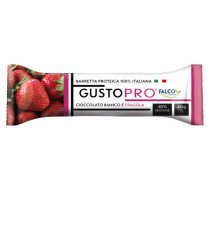 Barretta proteica GustoPro - cioccolato bianco/fragola - 40 gr - Falco