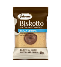 Biscotti farciti linea Biskotti -  cioccolato - monoporzione da 55 gr - Falcone