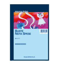 Blocco buste nota spese - staccabili - 23 x 16 cm - Data Ufficio - conf. 25 buste