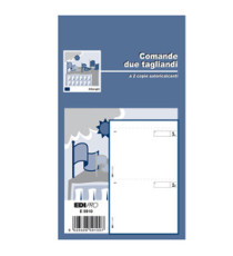 Blocco comande a 2 tagliandi - 25/25 fogli autoricalcanti - 17 x 9,9cm - Edipro