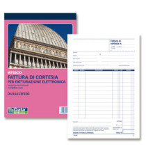 Blocco fatture di cortesia - 33/33/33 copie autoric. - 21,5 x 14,8 cm - DU16413FE00 - Data Ufficio