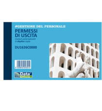 Blocco permessi di uscita - 50/50 copie autoricalcanti - 10 x 16,8 cm - DU1626C0000 - Data Ufficio