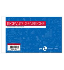 Blocco ricevute generiche - 2 copie autoricalcanti - 10 x 17cm - 50 fogli - BM