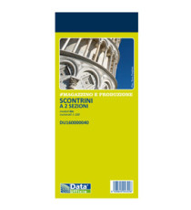 Blocco scontrino 2 sezioni - 100 copie numerate - blu - 5,8 x 13 cm - DU160000040 - Data Ufficio