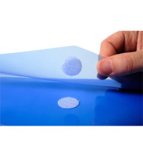 Busta a tasca con chiusura in velcro - PPL - 24 x 32 cm - blu/trasparente - Exacompta