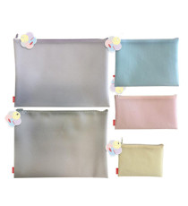 Busta con zip Bubble - 22,8 x 18,5 cm - EVA - colori pastello assortiti - Sei Rota