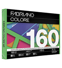 Carta Fabriano Colore - A3 - 160 gr - colori forti verde - Fabriano - conf. 125 fogli