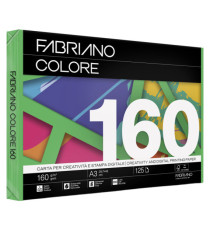 Carta Fabriano Colore - A3 - 160 gr - colori forti verde - Fabriano - conf. 125 fogli