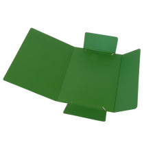 Cartella 3 lembi con elastico - A4 - dorso variabile - presspan - verde - Cartotecnica del Garda