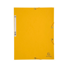 Cartella 3 lembi con elastico angolare - A4 - dorso 0,3 cm - cartoncino Lustrè - giallo - Exacompta