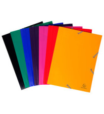 Cartella 3 lembi con elastico angolare - A4 - PP - blu - Exacompta