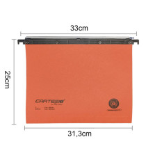 Cartella sospesa Cartesio - cassetto - interasse 33 cm - fondo V - 31,3 x 25 cm - arancio - Bertesi