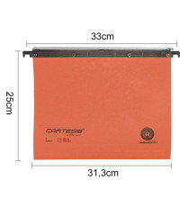 Cartella sospesa Cartesio - cassetto - interasse 33 cm - fondo V - 31,3 x 25 cm - arancio - Bertesi