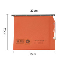Cartella sospesa Cartesio Plus - armadio - interasse 33 cm - fondo U - 33 x 28 cm - arancio - Bertesi