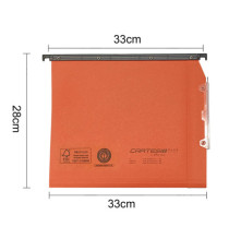 Cartella sospesa Cartesio Plus - armadio - interasse 33 cm - fondo U - 33 x 28 cm - arancio - Bertesi